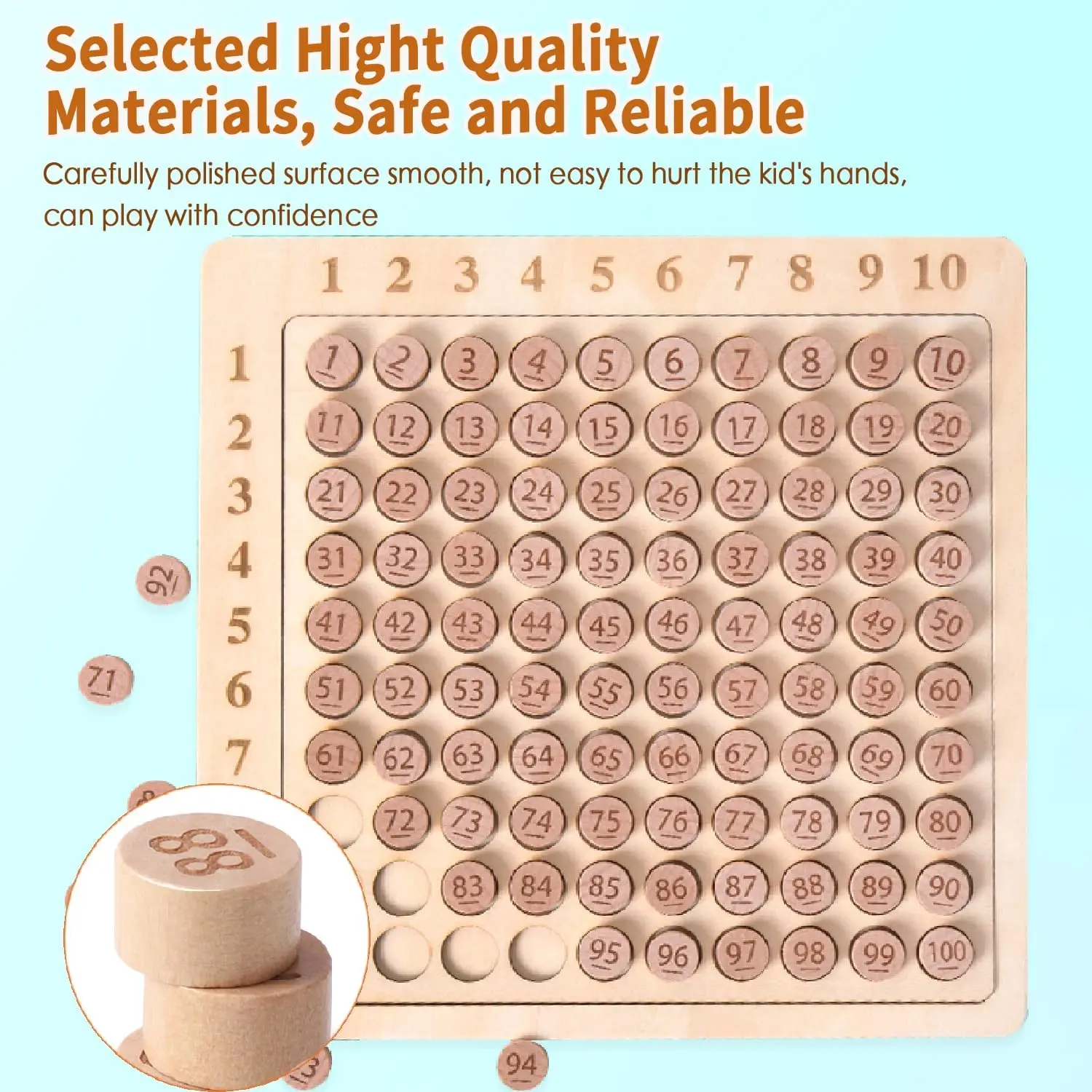 2 in 1 Wooden Montessori Multiplication Board Game Number Sense Learning Math Table Educational Toys Arithmetic Teaching Ais 6