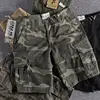 Harajuku Fashion Streetwear Summer Shorts Men's Camo Cargo Knee Length Work Twill Cotton Loose Fit Camouflage Shorts for Men 2