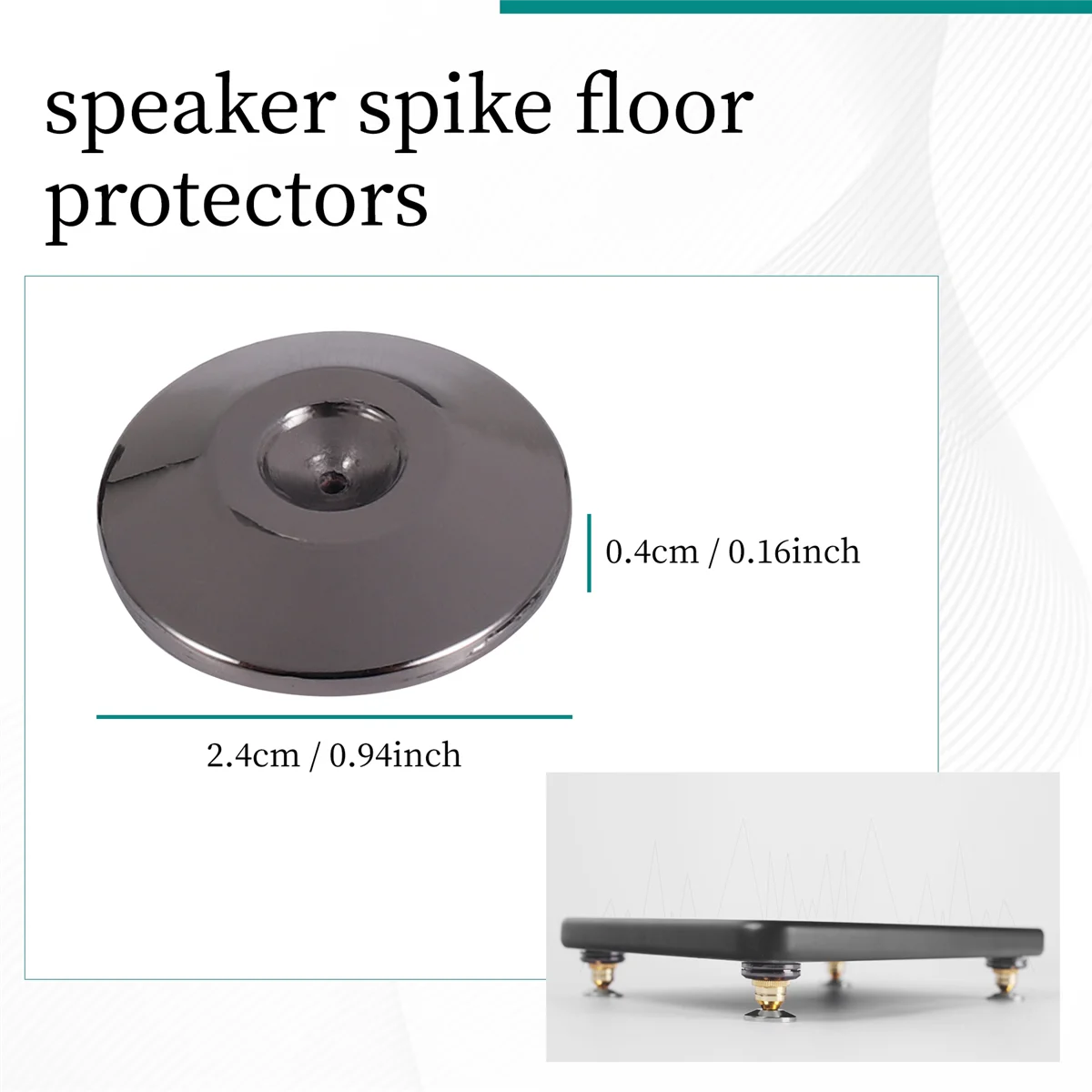 Newest 4 Pcs Speaker Pure Copper Spikes Pads HiFi Speaker Box Isolation Floor Stand Feet Cone Base Shoes Pad (Black)