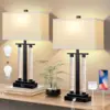 Modern Table Lamps Set of 2  3Way Lighting Modes Bedside Table Lamps for Bedroom  Nightstand Table Lamps With USB Charging Port 1