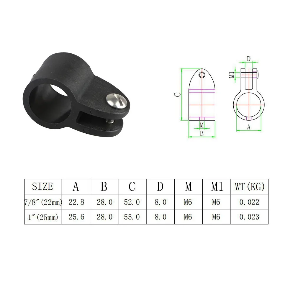 Nylon Plastic Top Jaw Slide Cap Bimini Railing Fitting 2 Pieces For Yacht Boat Hardware