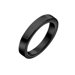 Elegant Titanium Steel Band Ring: Timeless Design with Multiple Finishes - 8 (Black)