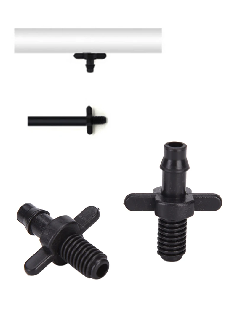 50Pcs Irrigation PVC Adapter 4/7mm Hose Automatic Irrigation Drip Line Adapter Male Pipe Thread x Barb For PE Pipe Emitter Tube hose connector plants irrigation kits drip irrigation irrigation fittings