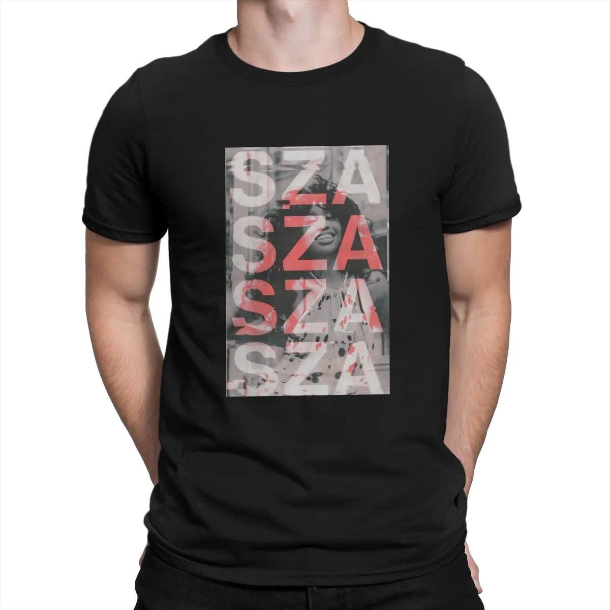 

Men's T-Shirts Glitch Creative Tee Shirt Short Sleeve SZA T Shirts Round Neck Tops Gift Idea