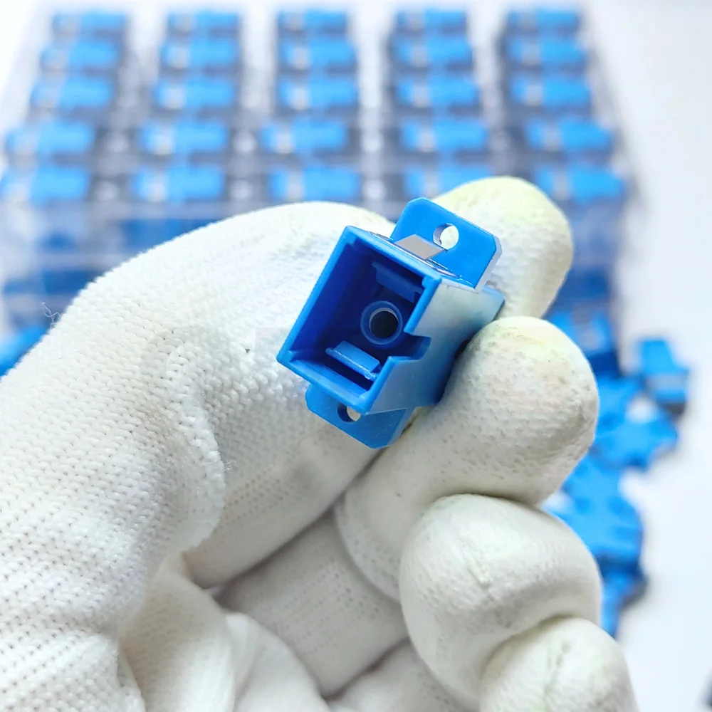 OMTiG SC APC UPC Adapter Connector 100-500PCS Simplex SM Single mode Plastic Fiber Optic Adapter Fiber Optic Adapter