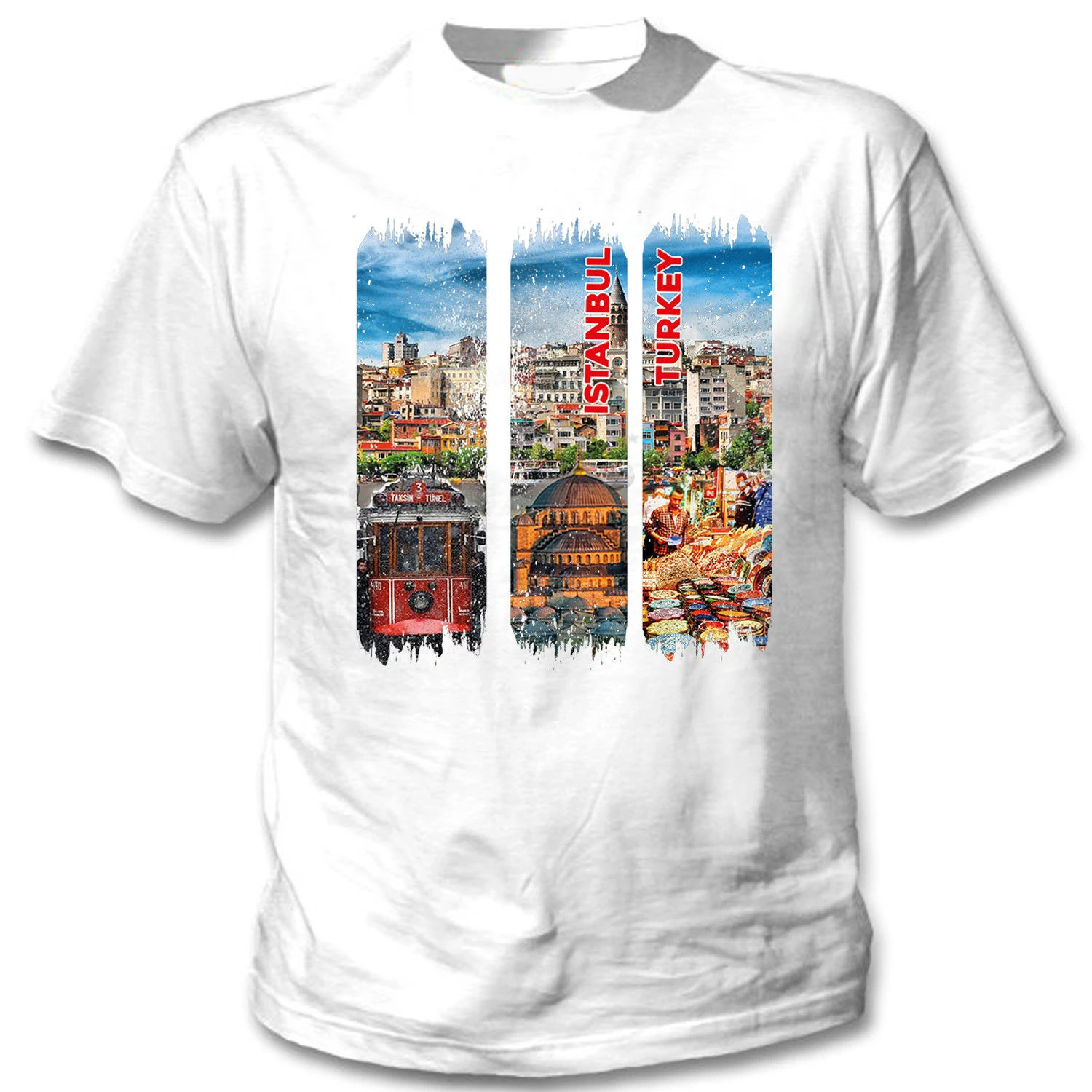 

Fashionable Turkey Istanbul Urban Landscape T Shirt. High Quality Cotton, Breathable Top, Loose Casual T-shirt Sizes S-3XL