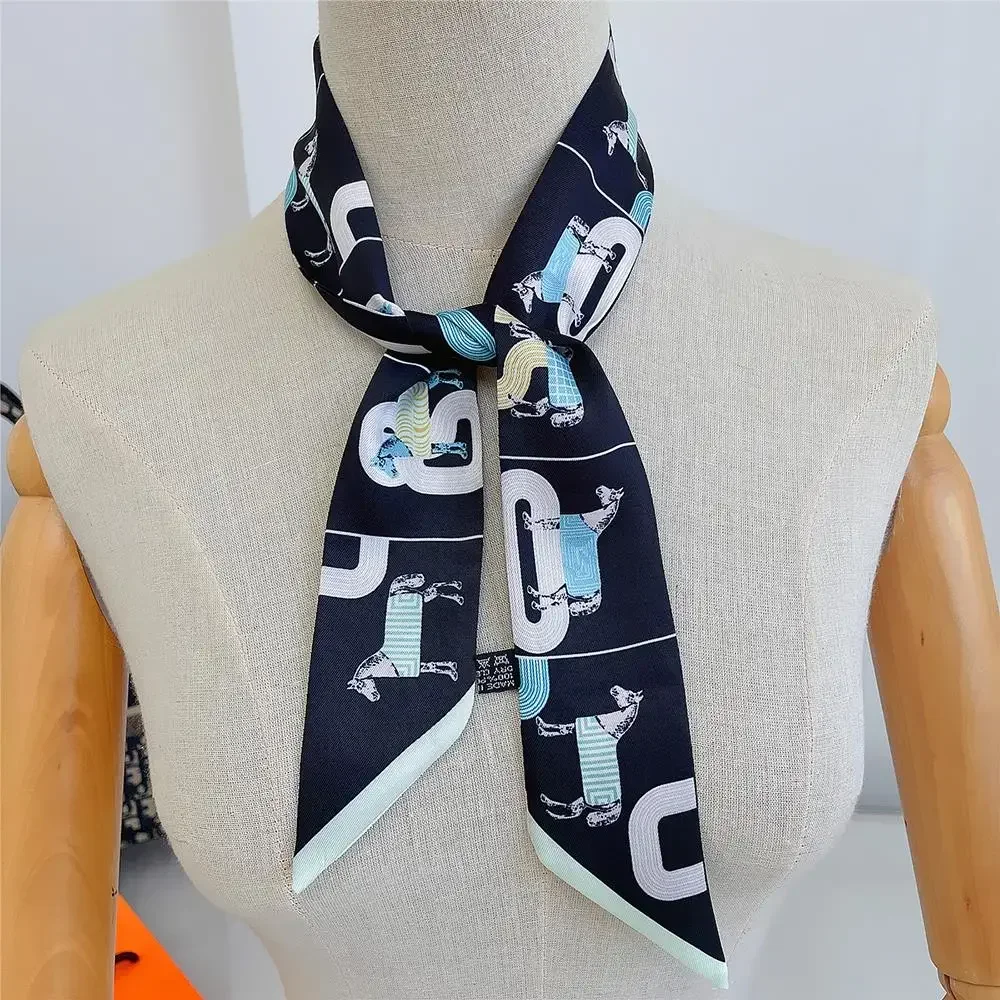 Mare Horse bedruckter Schal für Damen, Twill-Seide, vier Jahreszeiten, dekoratives Band, Taschen, Riemen, Geschenkverpackung, Krawatte, modisches Accessoire – Detail 12