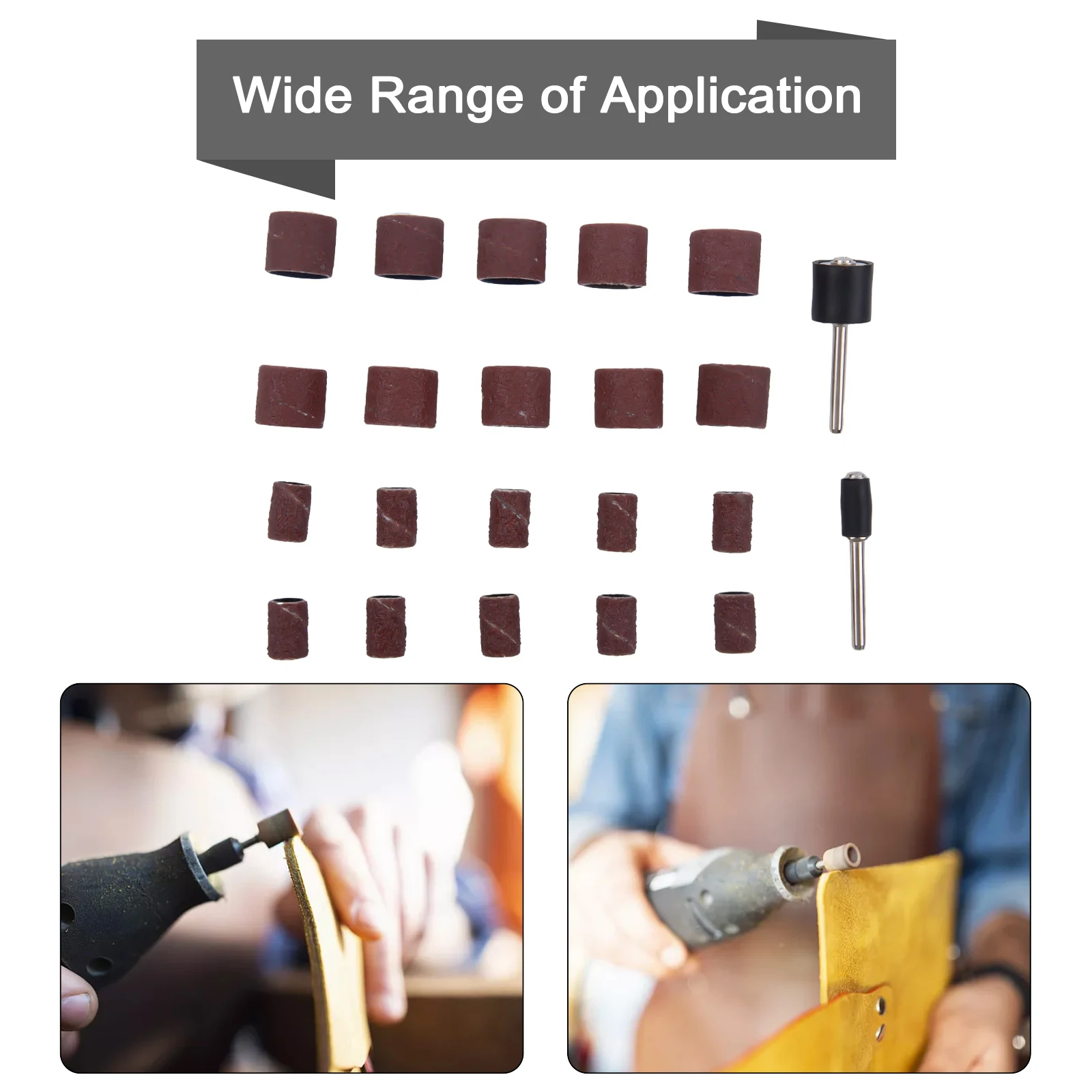 Sanding Kits Extension Rod Sanding Ring Mandrels Drum Kit 22Pcs Set Rotary Tool Workshop Equipment