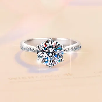 Anello in Argento Sterling 925 Classico di Lusso per Donne, Gioiello Semplice per Fidanzamento e Matrimonio, Regalo di Compleanno, Alta Qualità e alla Moda