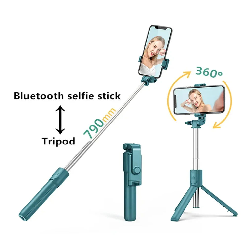 Selfie 스틱 삼각대 원격 셔터 확장 가능한 모노 포드 모바일 Smartphon 무선 블루투스 미니 전화 삼각대 스탠드에 맞게 조정 가능
