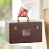 Luxury Wood Medicine Box Organizer Double Layer Portable First Aid Kit Pillboxes Large Capacity Storage Box Household Pill Case 1