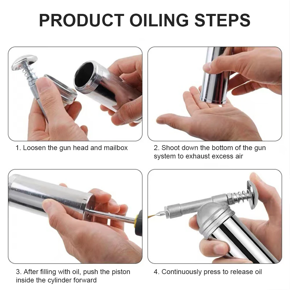 1-5Pcs Mini Grease Injector 80cc Zinc Alloy Mini Grease Guns Handheld High Pressure Oiler 1000PSI Oil Injector For Impact Wrench