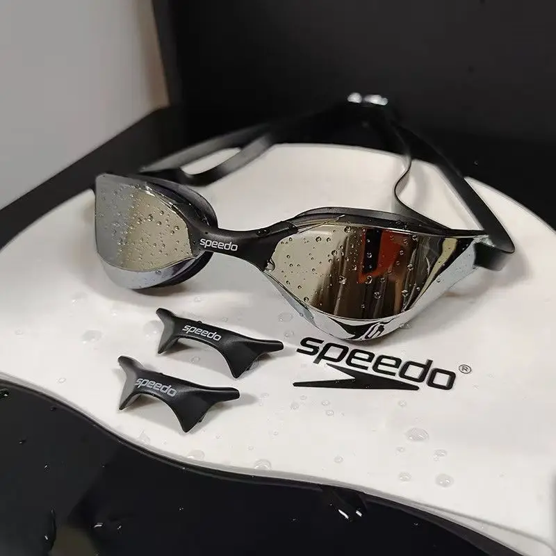 2300 black and silver swimming goggles + white swimming cap