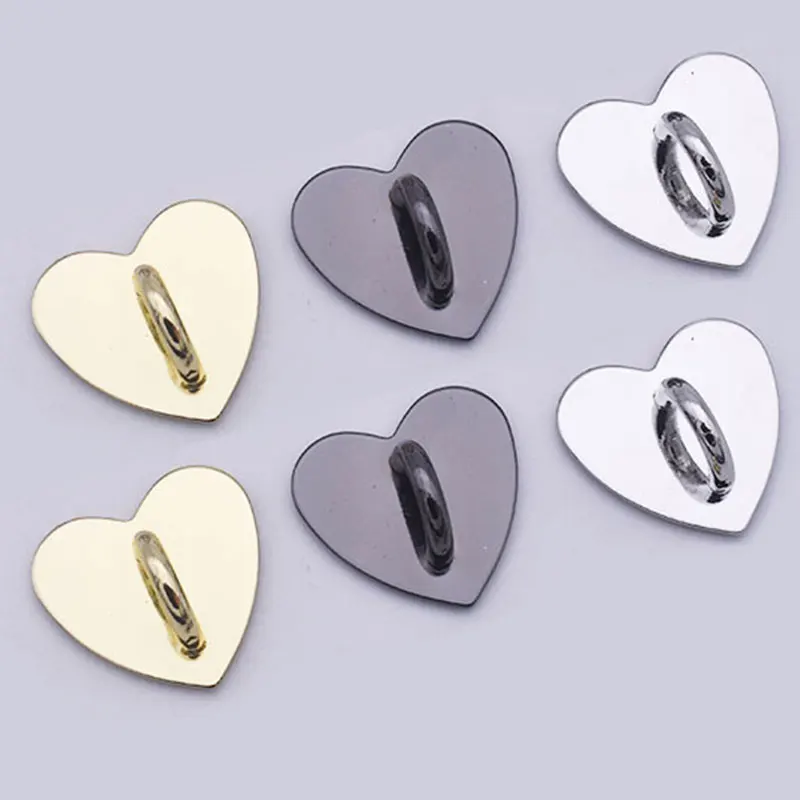 5PCS Kawaii Metal Heart Phone Charm Holder with Ring Stand & Clasp 2