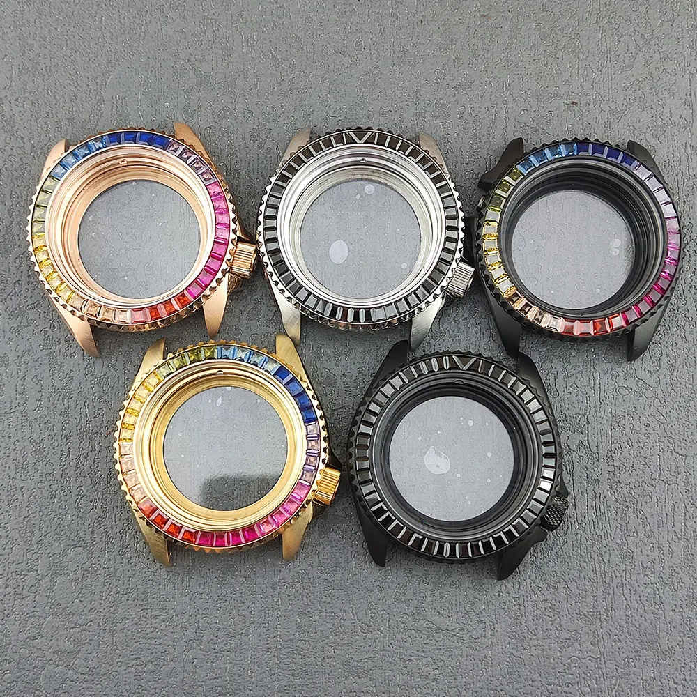

NH35 Case 41mm Stainless Steel SKX007 SKX009 For NH35 NH36 Movement Screw In Crown Sapphire Crystal