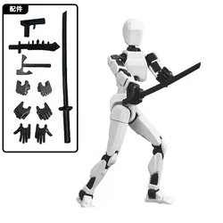 3D Printed Shapeshift Robot Action Figure - Lucky 13 DIY Mannequin Toy (1st Generation White)