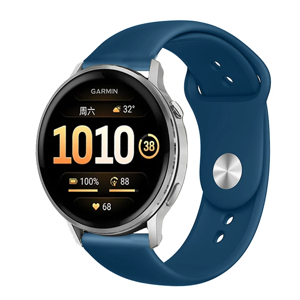 Silicone Sports Strap - Adjustable Fitness Bracelet, 20/22 mm Band