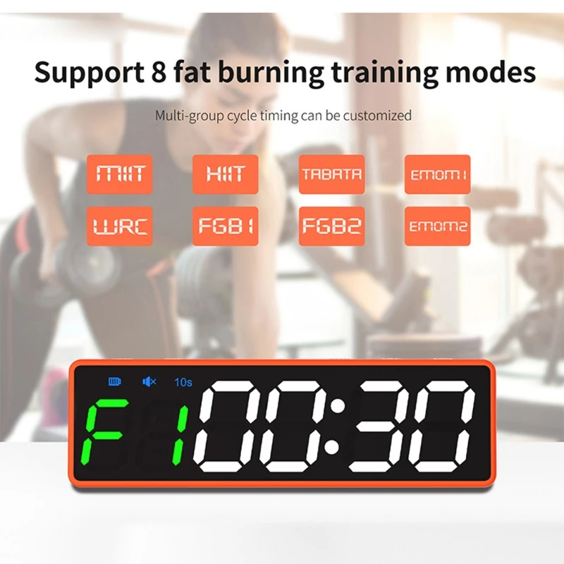 Portable Gym Timer Interval Timer Workout Fitness Clock Countdown/UP/Stopwatch Magnetic & USB Rechargable 4 Types Drop Ship 4