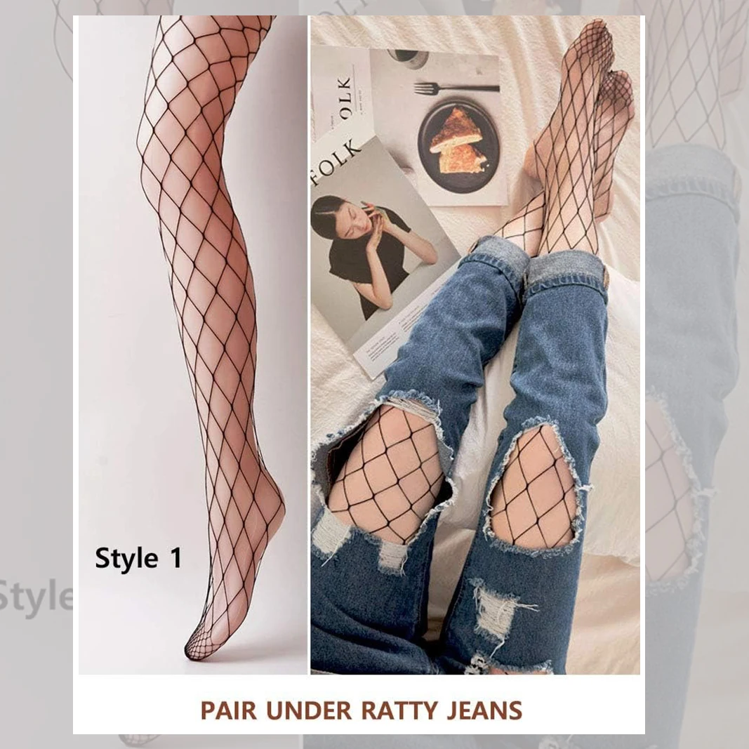 4 Paar Netzstrümpfe, Strumpfhosen mit hoher Taille für Damen, Netzstrümpfe für Partys, Netzstrumpfhosen – Detail 15