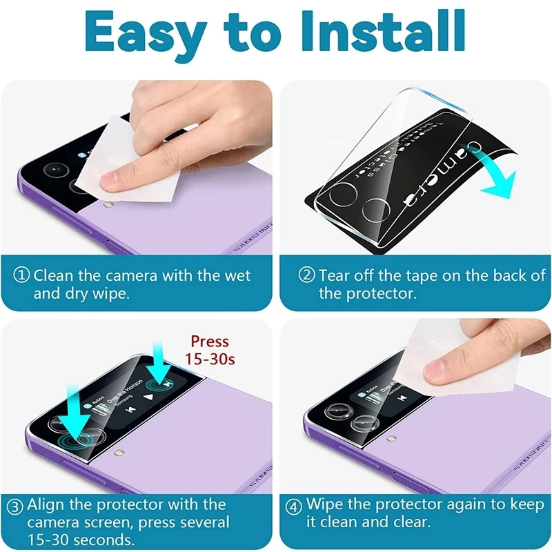 Ultra-Durable Tempered Glass Camera Lens Protector - Full Coverage for Rear Display and Screen