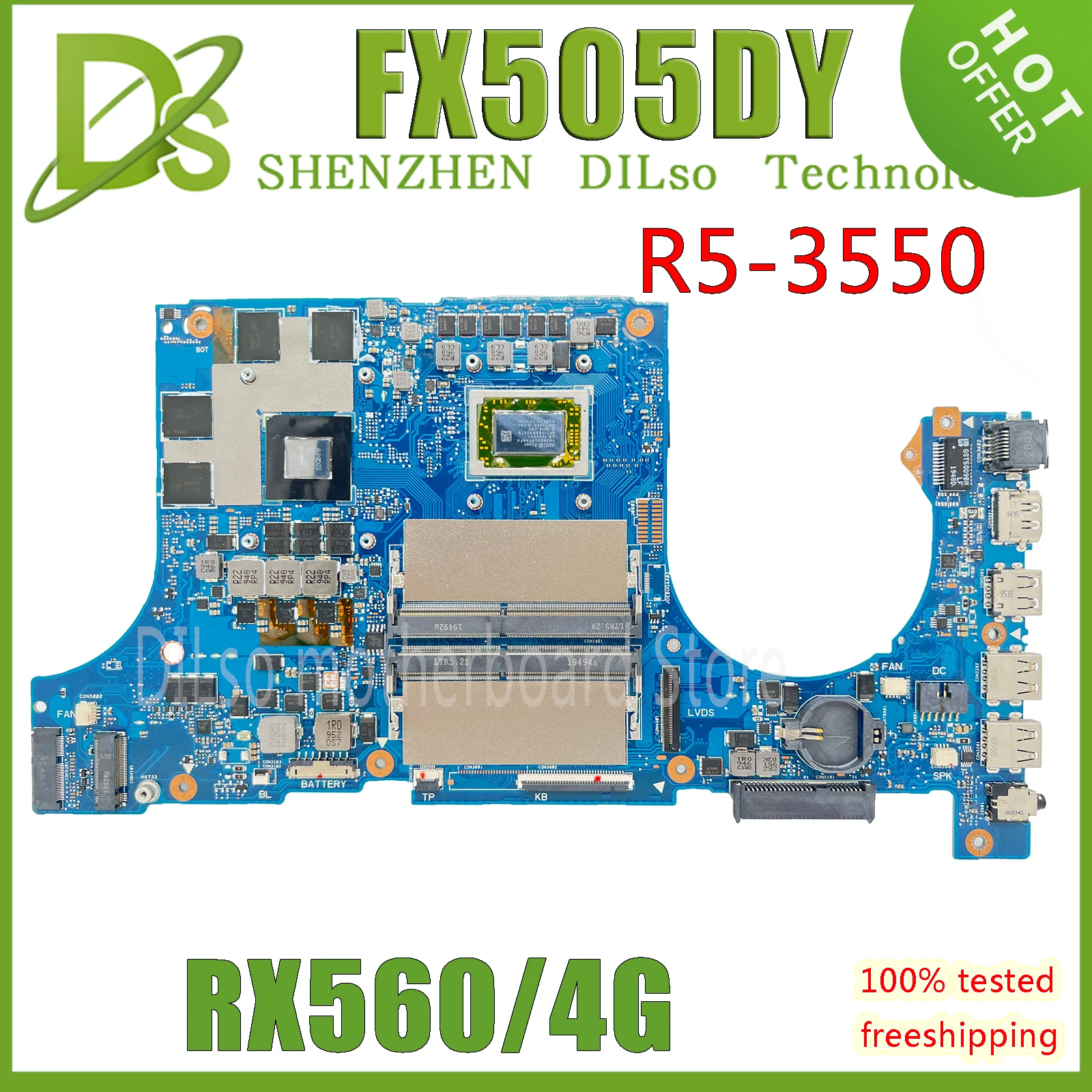Kefu Fx505dy Laptop Motherboard With R53550 Gpu Rx560 For Asus Tuf
