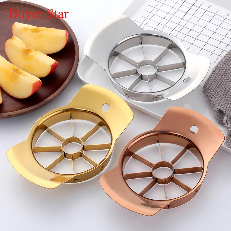 Gold Apple Cutter Slicer Stainless Steel Fruit Cutter Pear Peeler Metal Vegetable Fruit Divider tools Bar Kitchen gadgets 1pcs