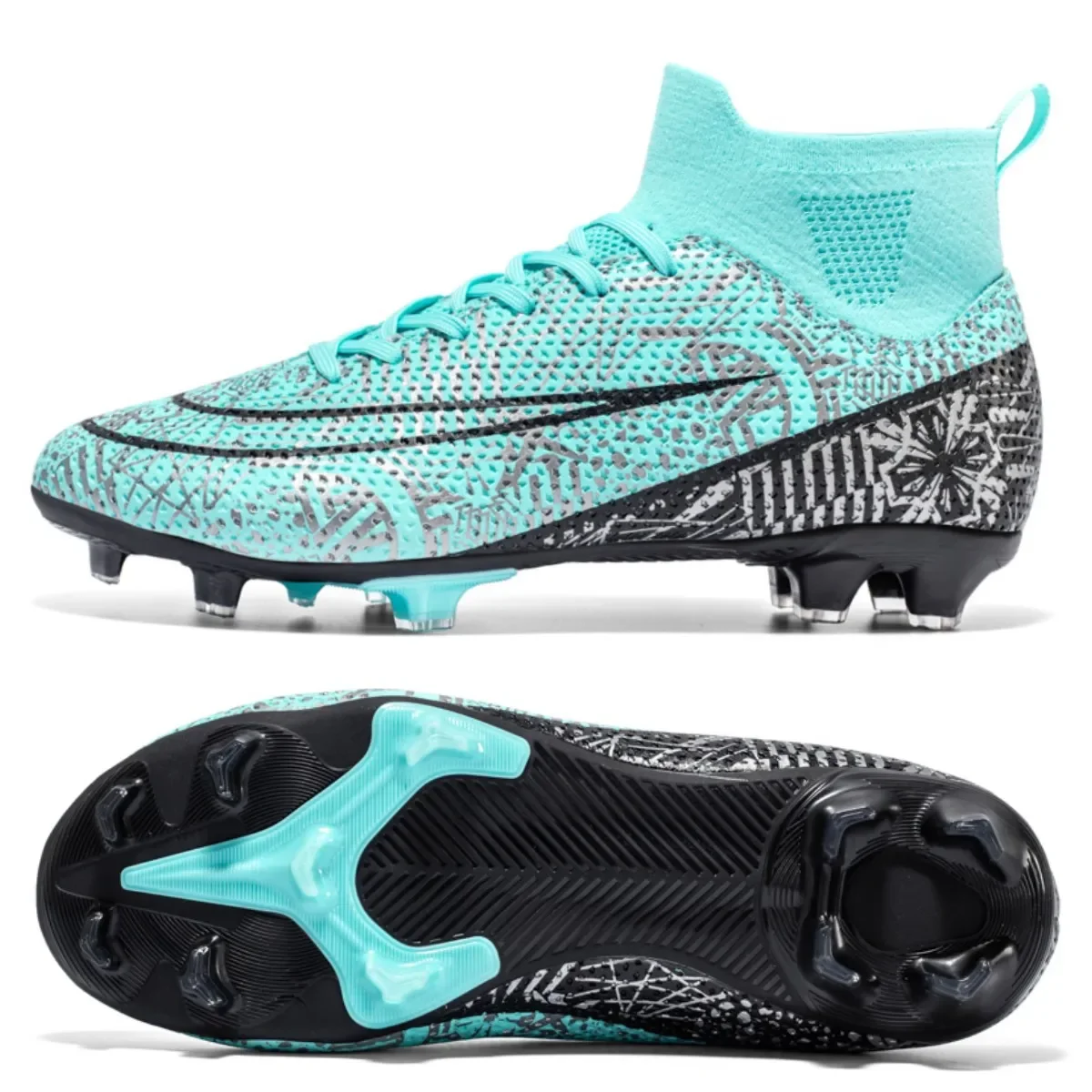 Baskets de football antidérapantes pour hommes avec semelle en caoutchouc