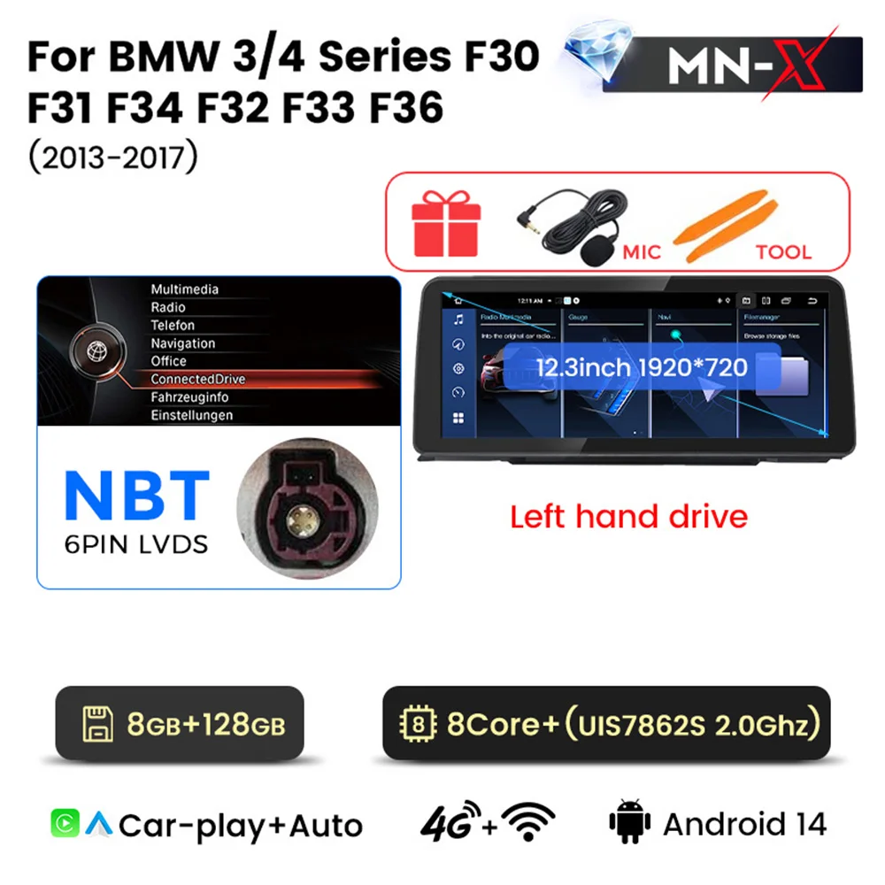 Navifly-bmw、Android 14、自動ナビゲーション、Carplay、1、2、f20