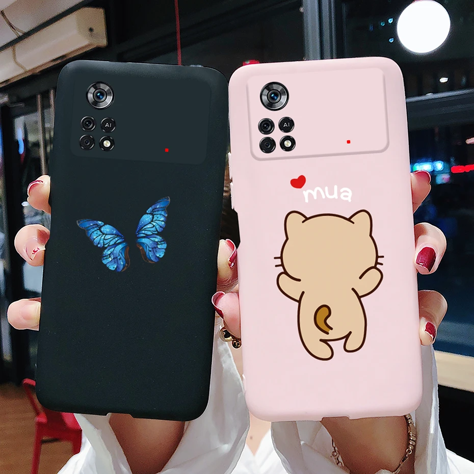 XINYEXIN Cover Per Xiaomi Poco X4 Pro 5G - Custodia Floreale Trasparente Con Motivo Flower Bush, TPU Morbido Antiurto Per Donne E Ragazze - 3