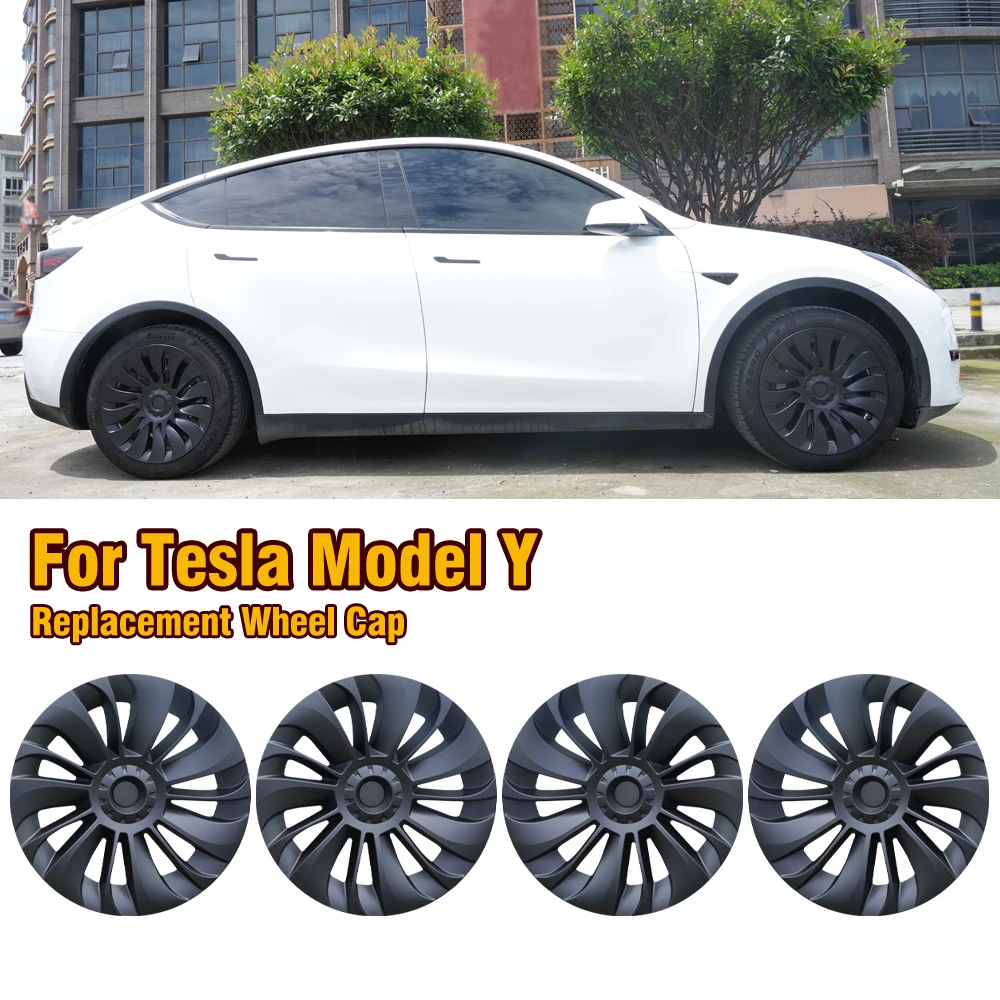 19-Inch whirlwind Hubcap 4PCS For Tesla Model Y Wheel Cap Original Car Replacement Automobile Cover Automobile Accessories 20-23 wheel hub covers wheel hub caps