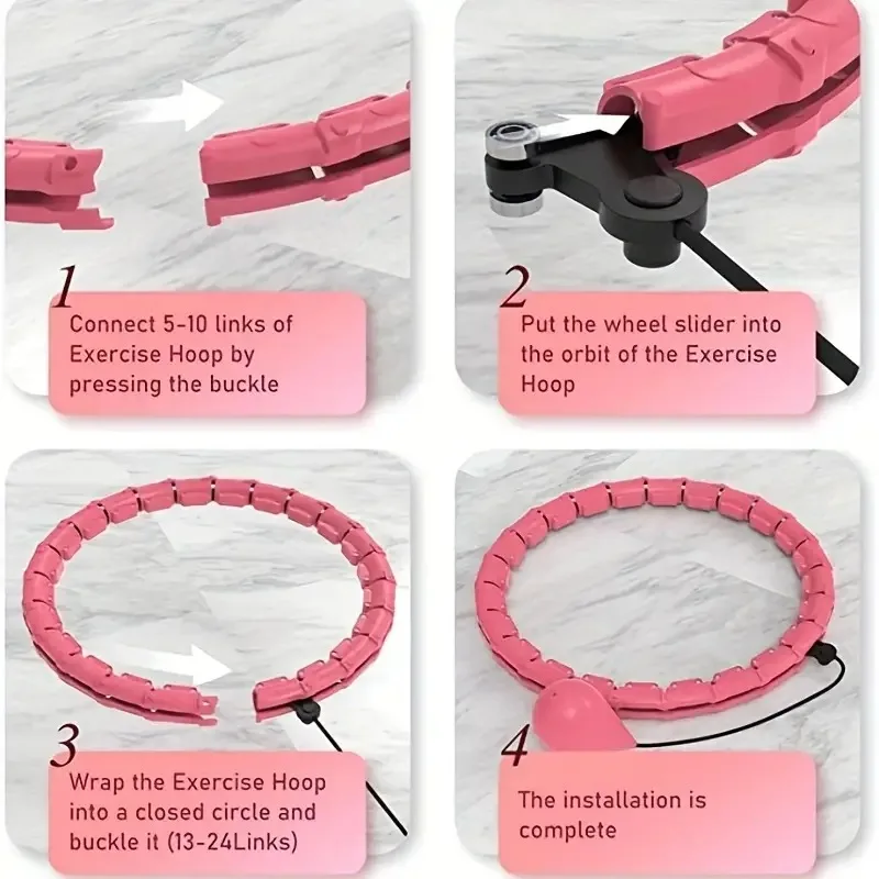 Fitness Hoop Adjustable Exercise Ring for Abdominal Workout Detachable Fitness Ring Equipment Gym Home Workout Weight Loss
