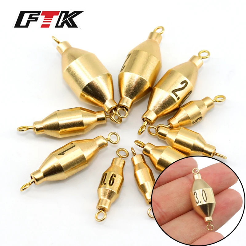Ftk 1 Pz Peso Di Pesca Piombo Sinker Rotazione Affrontare Ottone Rame Fising Sinker Traina Connettore Girevole Accessori Per La Pesca