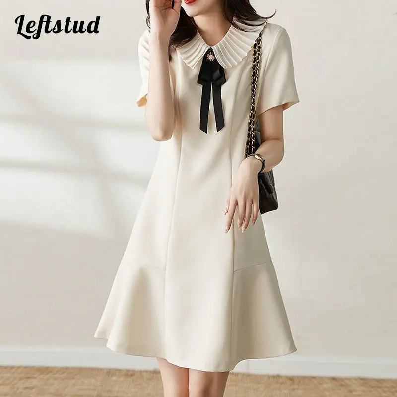 

Платье женское шифоновое с воротником «рыбий хвост»