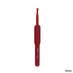 Premium Rubber Handle Crochet Hooks Set - Frosted Aluminum for Handmade Crochet and Weaving Projects (6.0mm)