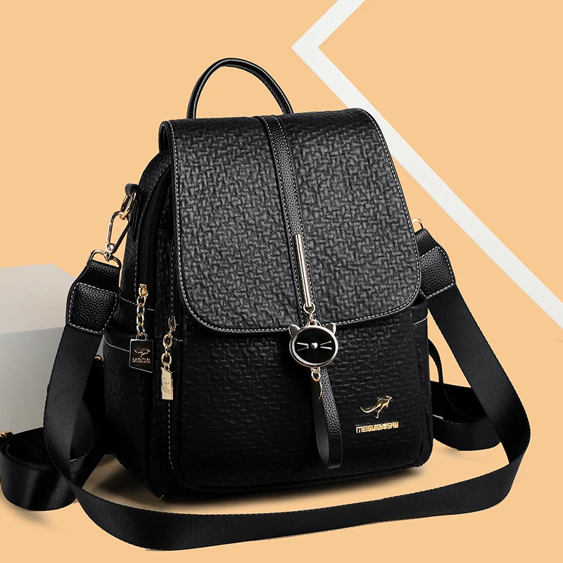 Sac à Dos Léger Weilexing Pour Femme - Noir - Anti-vol - Sac Bandoulière Voyage