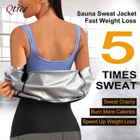 Qtree Women Sweat Sauna Suits Compression Body Shaper Belly Trimmer Vest Waist Trainer Corset Slimming Zipper Jacket Workout Top 4