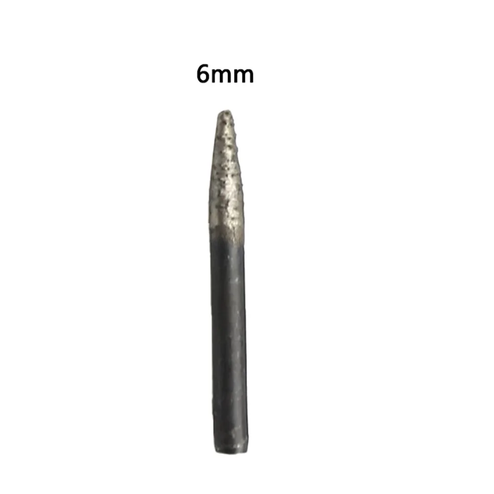 Grinding Head Abrasive Point Air Grinder 6mm Shank Diamond Engraving Bit OD 6/8/12/14mm Taper Sintered Practical