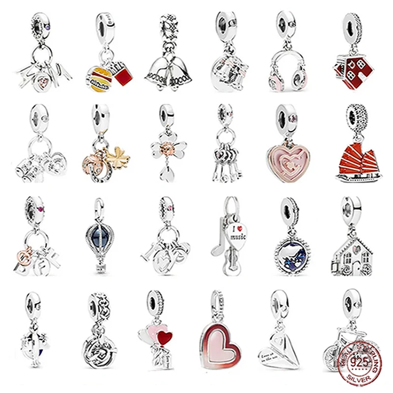 

Fashionable 925 sterling silver brand new bicycle headphone pendant fit original Pandora bracelet DIY women's jewelry gift