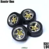 SpeedCG 1/64 ABS Wheels with Rubber Tire Type J Modified Parts Diameter 10mm For Model Car Racing Vehicle Toy Hotwheels Tomica 3