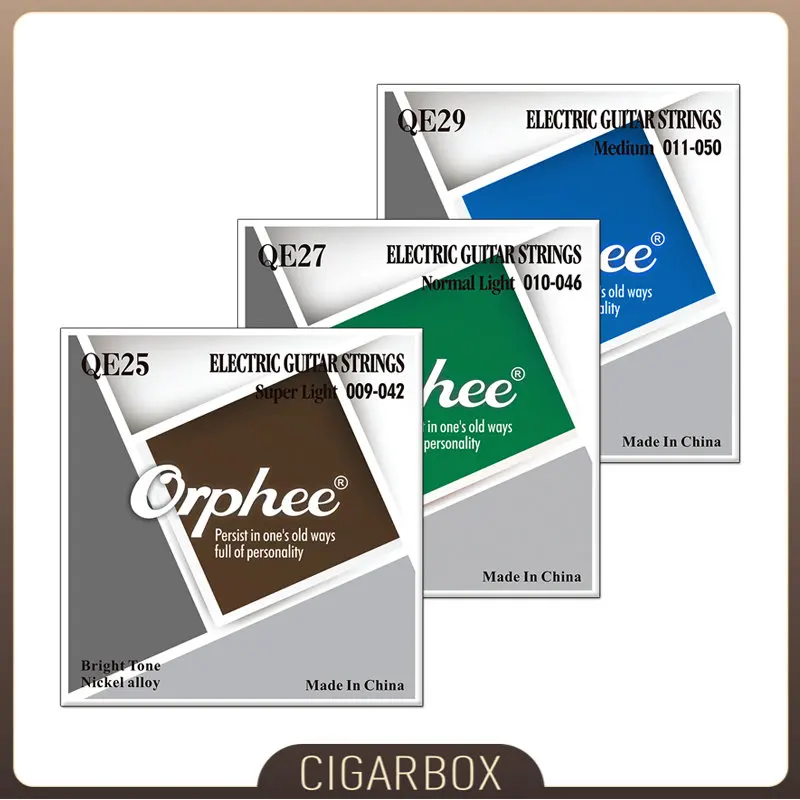 

Струны Orphee для электрогитары, серия QE, никелевый сплав, шестигранный сердечник, средний яркий торцевой шар