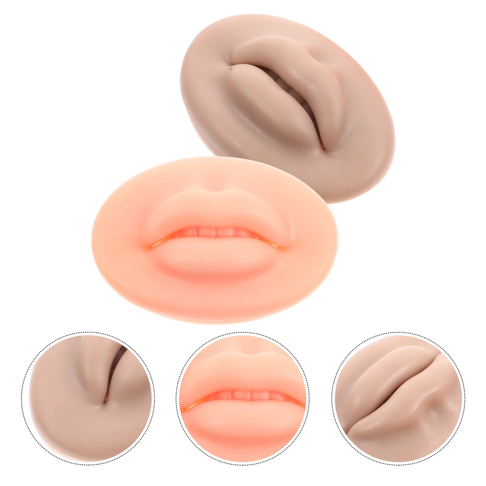 

2 Pcs Lip Exercise Module Fake Skin Silicone Practice Models Elastic Softer Tattoos Portable Major 3d Accessory Professional