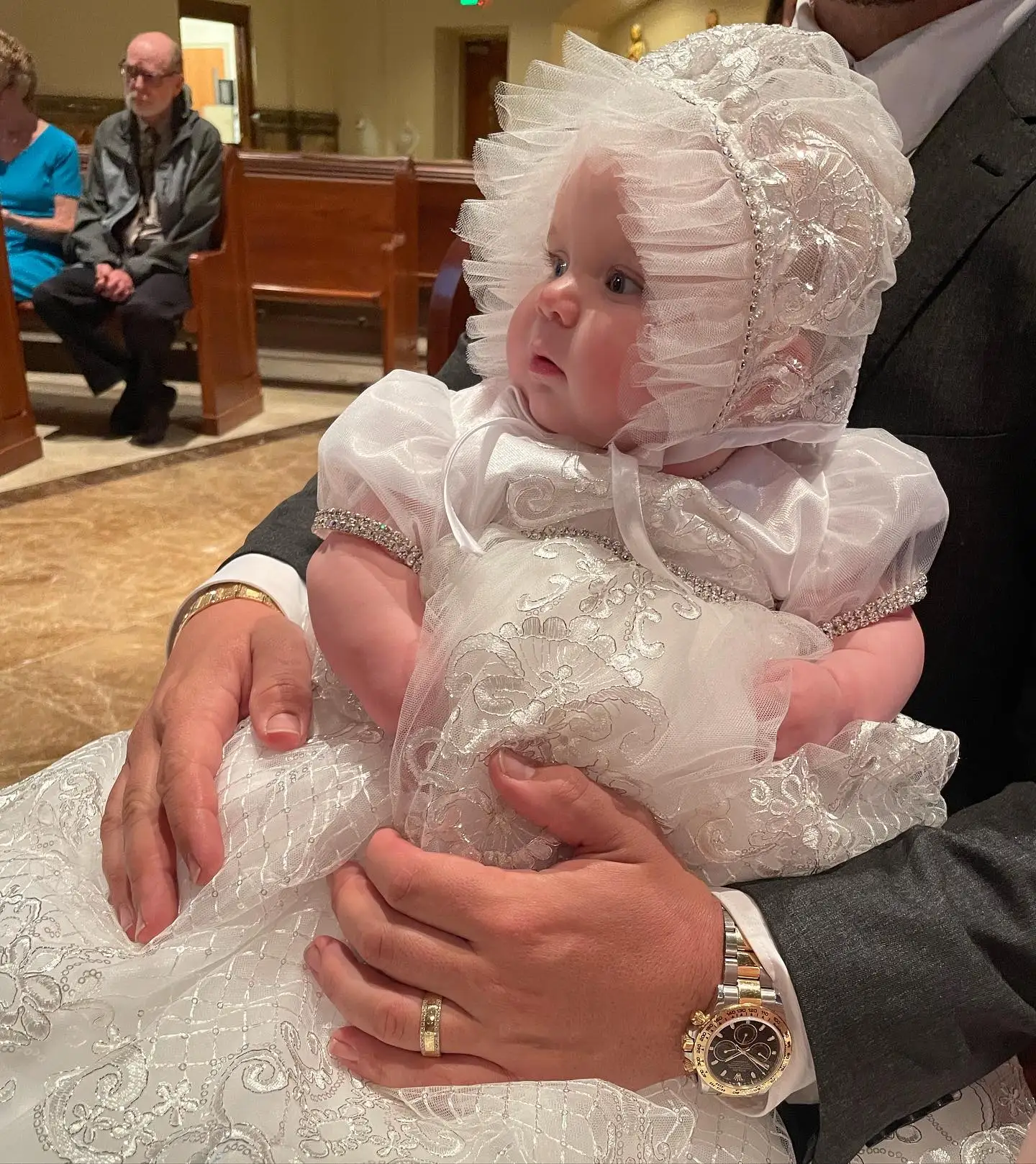 White Satin Christening Gown 5