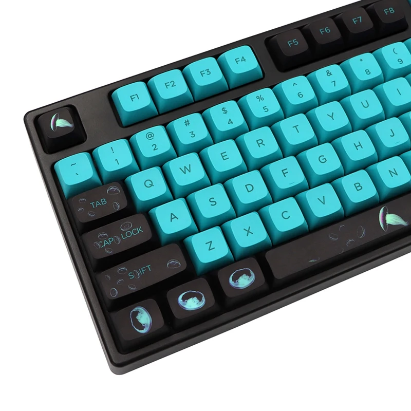 

141 клавиш PBT Keycap, персонализированная клавиатура с подсветкой медузы, краситель SUB XDA, профиль для Gk61 64 NJ68 SP84 Rx980