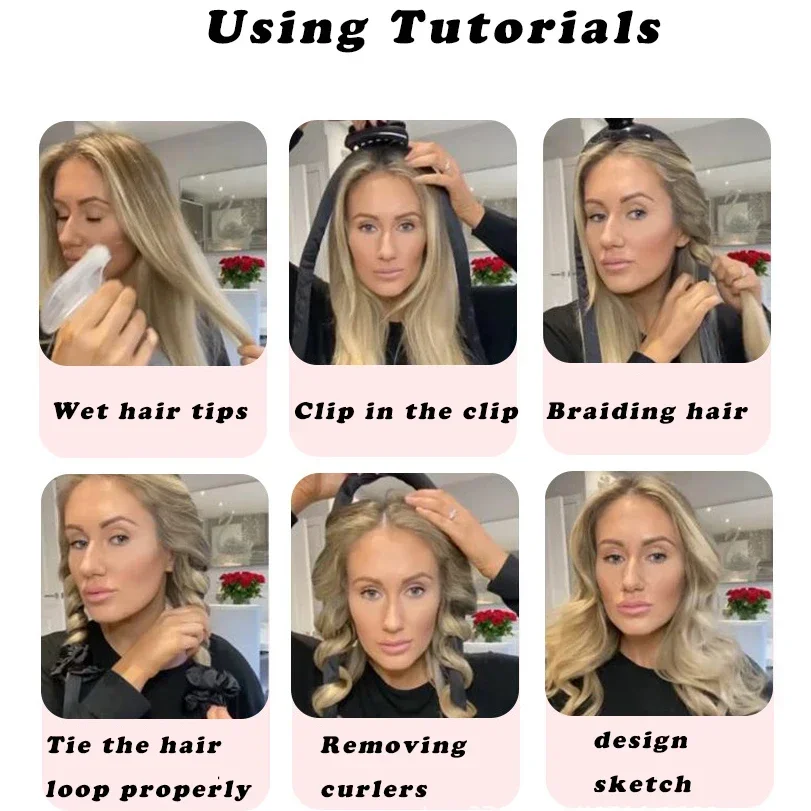 Heatless Curling Iron Headband Heatless Silk Curling Ribbon Hair Curler Sleep Soft Headband Lazy Curler Hair Tools Accessories