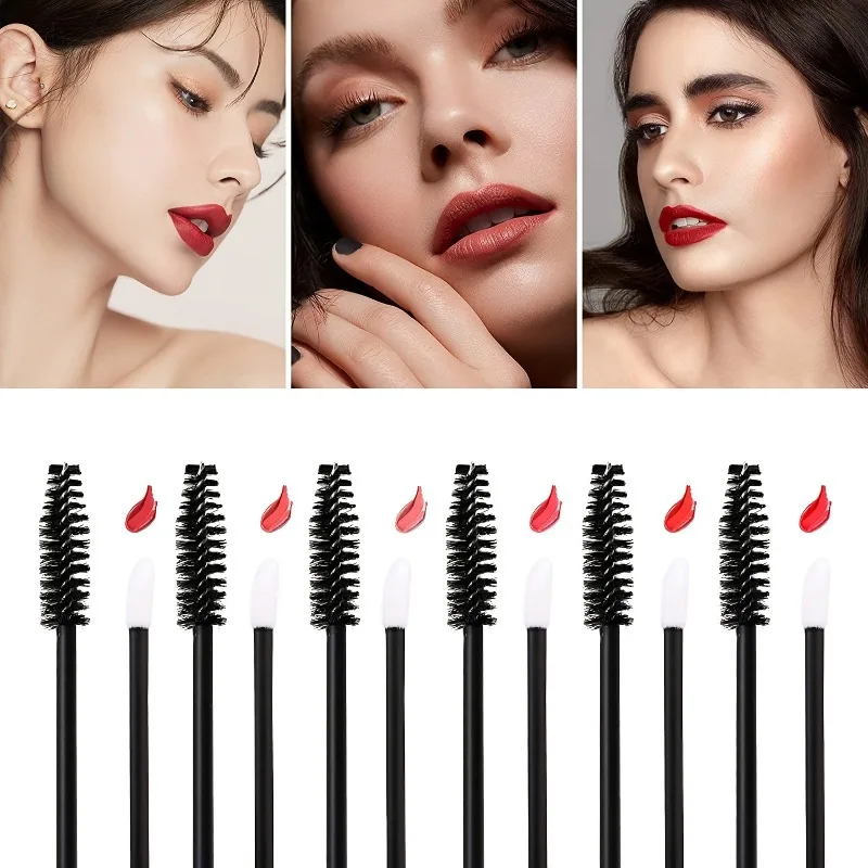 100pcs make up kit Mascara Wands Lip Brushes Disposable Eyelash Mascara Eyebrow Brushes Applicator Makeup Cosmetic Brush 2