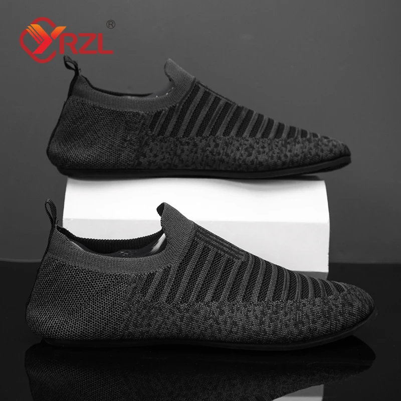 YRZL Mesh Loafers Men Driving Moccasins High Quality Flats Walking Shoes Breathable Non Slip Casual Loafers Summer Shoes for Men