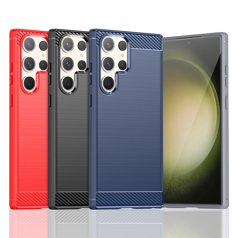 Per Samsung Galaxy S23 Ultra Case Samsung S24 S23 S22 S21 Ultra Cover Carbon Funda Custodia Morbida In Silicone Per Samsung S23 Ultra 5G