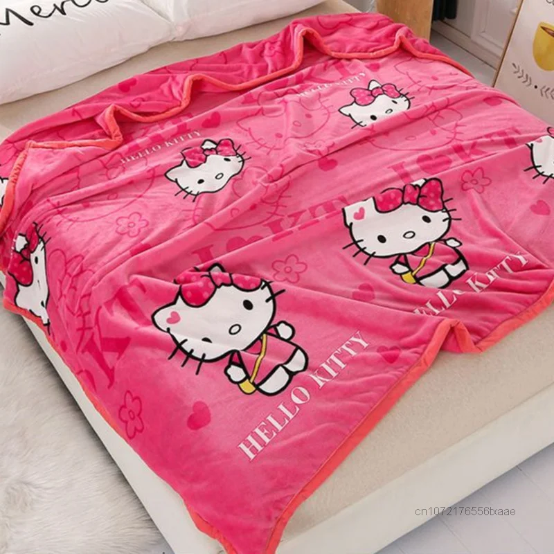 Sanrio Hello Kitty Plush Blanket Bed Sheet Children Adult Soft Blankets  Cartoon Aircondition Nap Blanket Spring Fluffy Quilt - Blanket - AliExpress