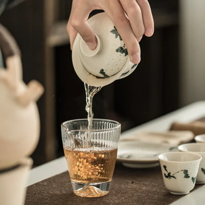 Ceramic Plant Ash Handmade Tureen Ceramic Kung Fu Tea Set Bowl Sopera De Ceramica Gaiwan Chrysanthemum Tea Gift for Boyfriend