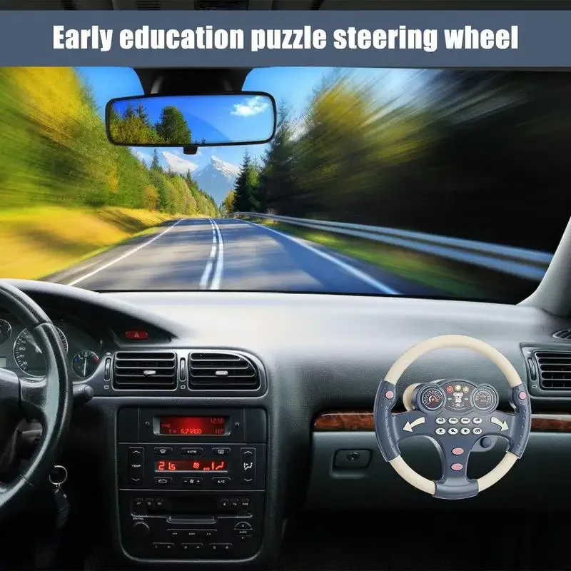 Kids Simulation Steering Wheel Toys Driving Car Electric Sound Music Toys Early Education Copilots Stroller Toys Children's Toy 5